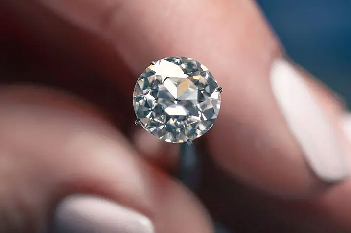 Gemologist examining a diamond